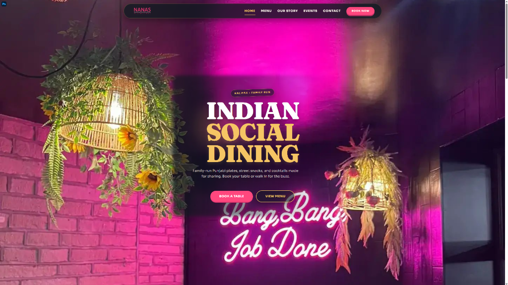 Preview of Nana's Restaurant website